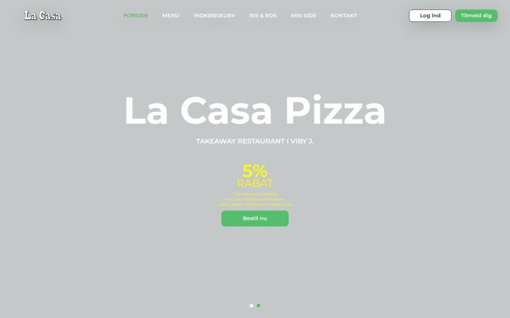 Screenshot of lacasa-pizza.dk