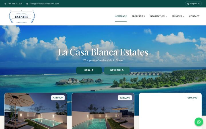 Screenshot of lacasablancaestates.com