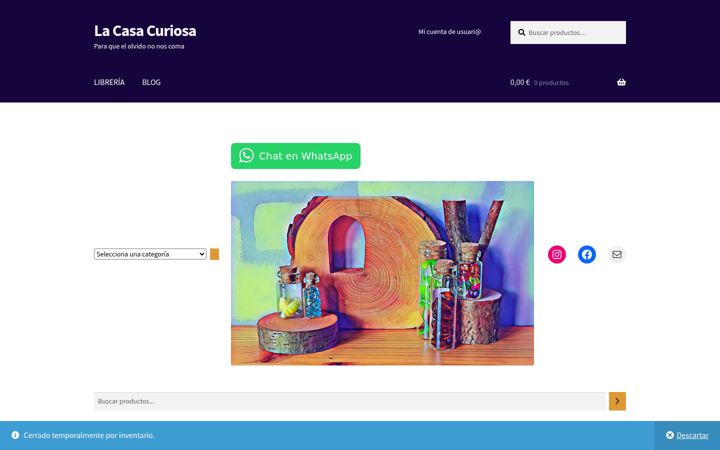Screenshot of lacasacuriosa.com