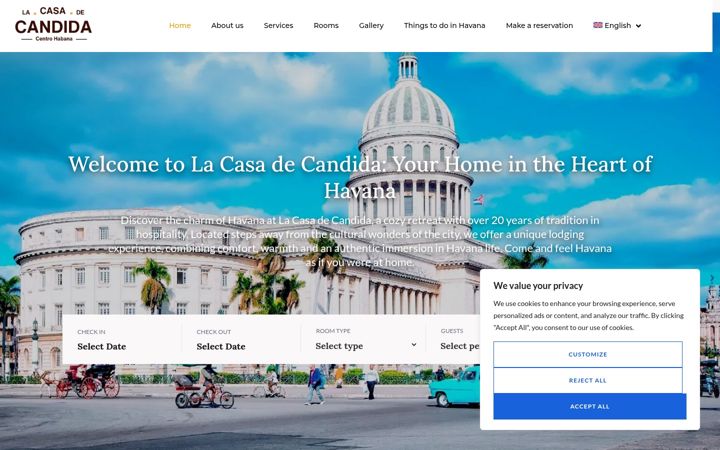 Screenshot of lacasadecandida.com