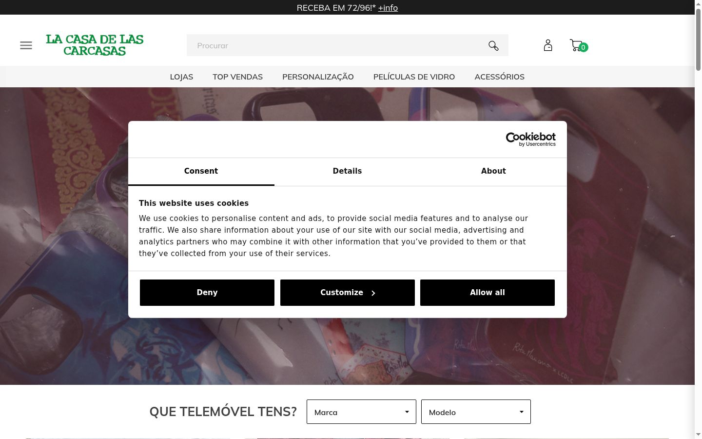 Zrzut ekranu banera zgody wyświetlanego przed jakąkolwiek interakcją