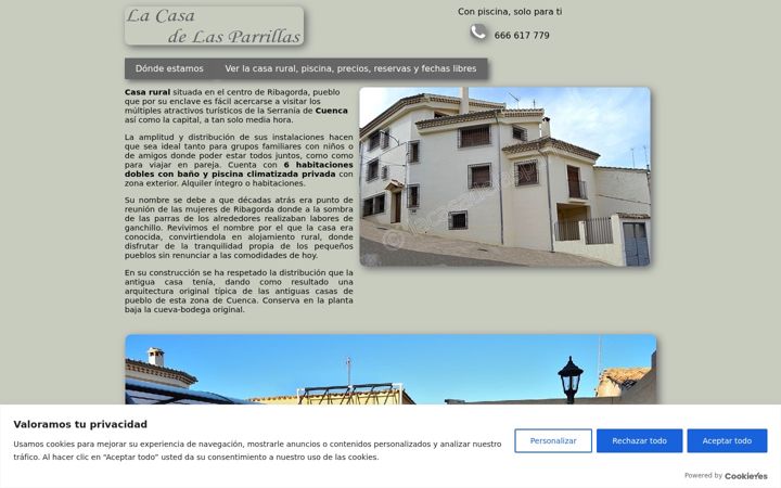 Screenshot of lacasadelasparrillas.es