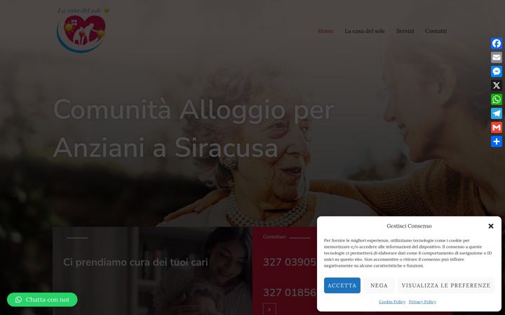 Screenshot of lacasadelsolesiracusa.it
