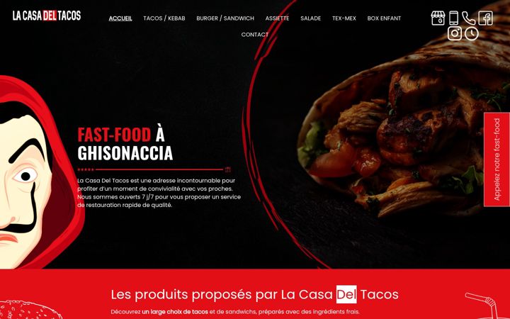 Screenshot of lacasadeltacos.fr