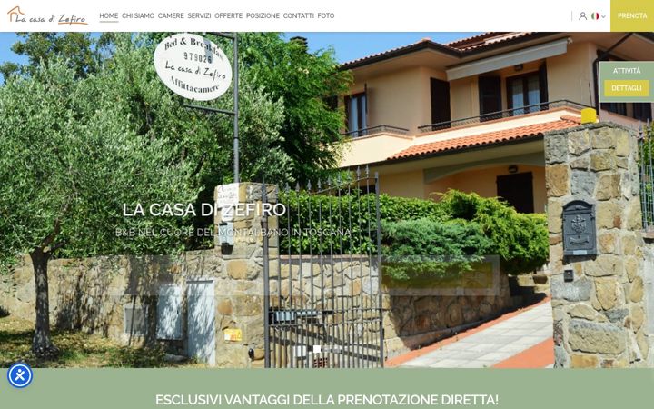 Screenshot of lacasadizefiro.it