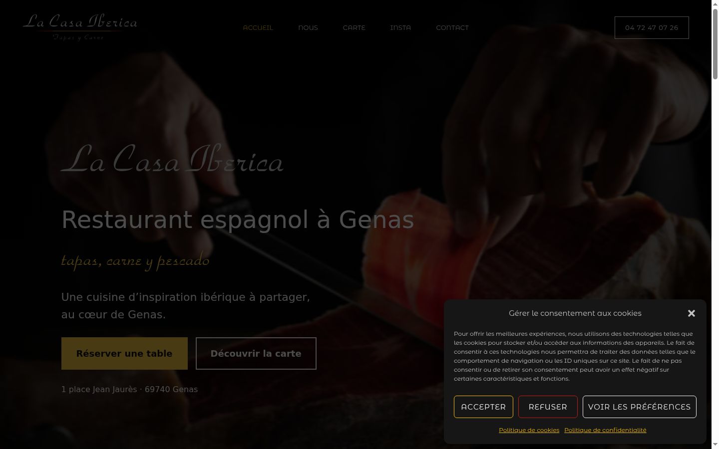 Screenshot del banner di consenso mostrato prima di qualsiasi interazione