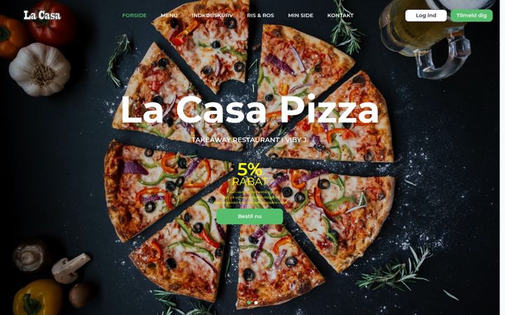 Screenshot of lacasapizza.dk