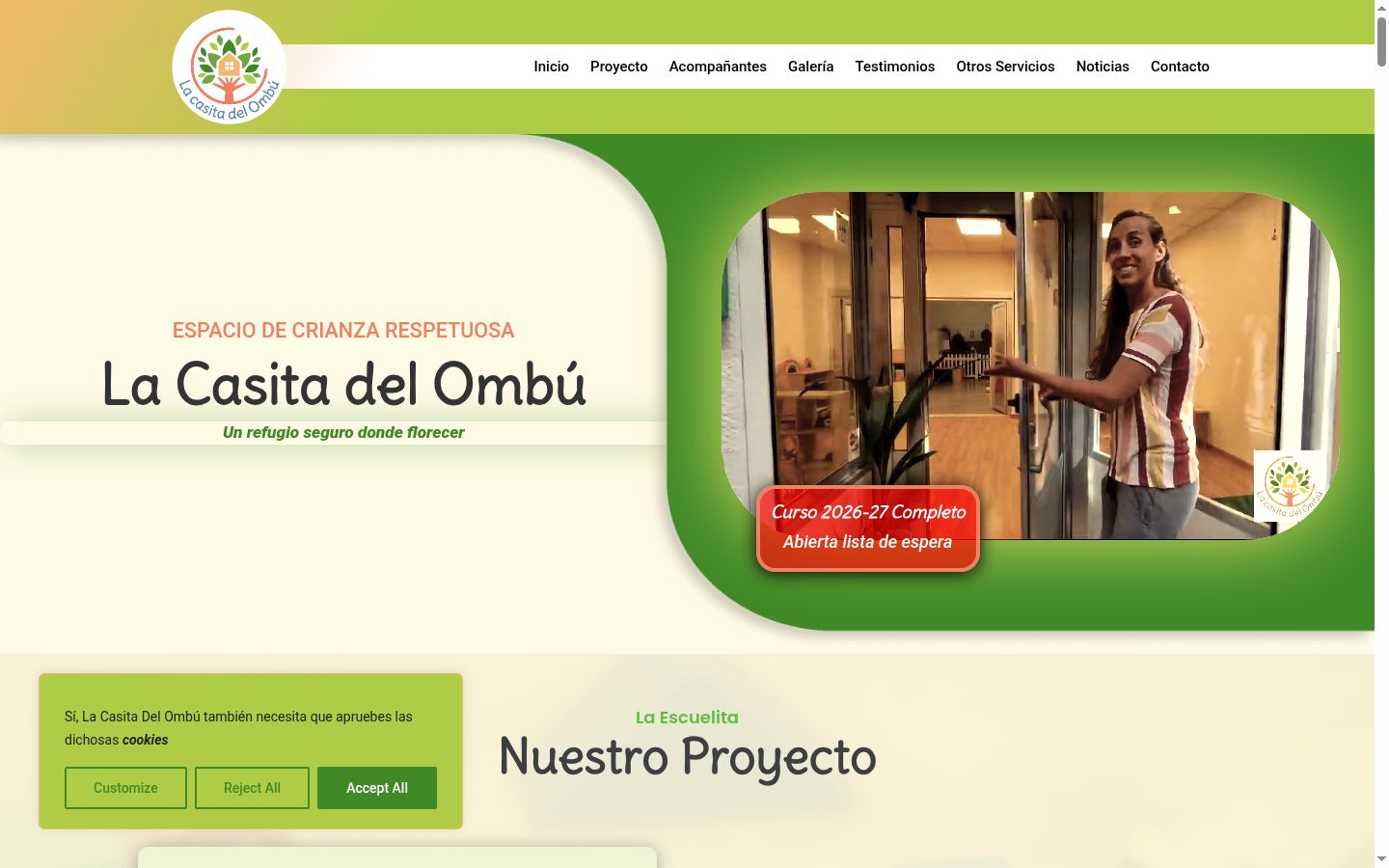Screenshot del banner di consenso mostrato prima di qualsiasi interazione