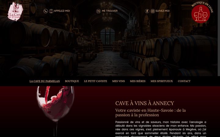 Screenshot of lacaveduparmelan.fr