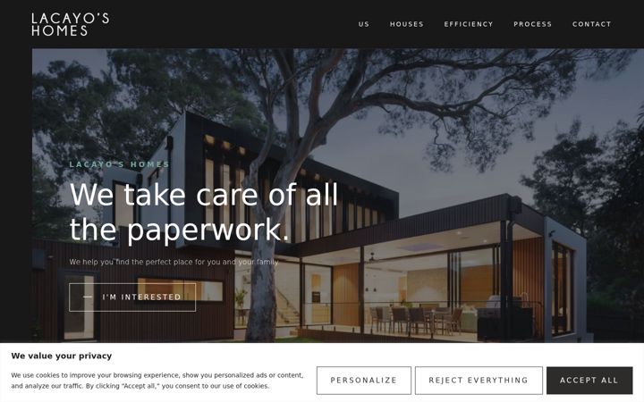 Screenshot of lacayoshomes.com
