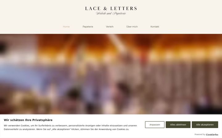Screenshot of laceandletters.de