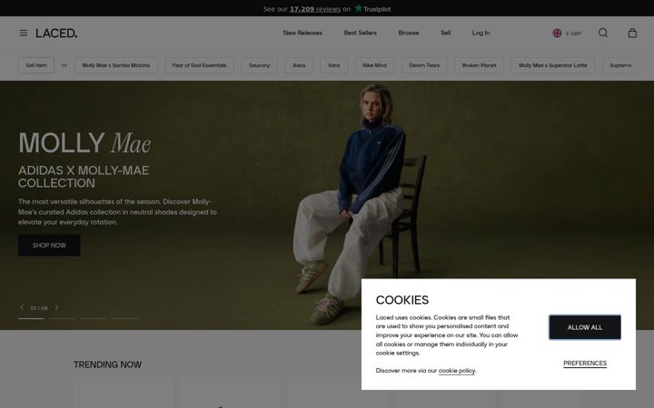 Screenshot of laced.com