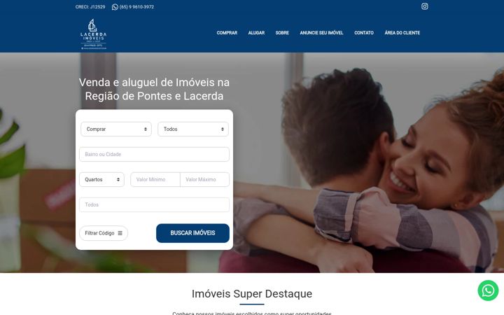 Screenshot of lacerdaimoveismt.com.br
