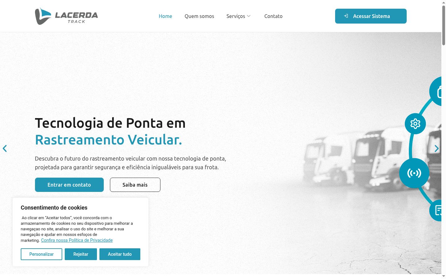 Screenshot del banner di consenso mostrato prima di qualsiasi interazione