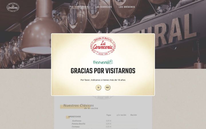 Screenshot of lacerveceriaestrellagalicia.es