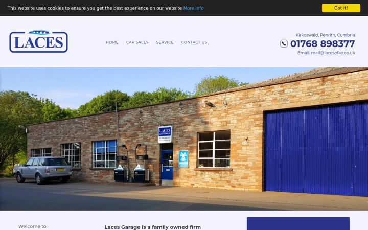 Screenshot of lacesofko.co.uk