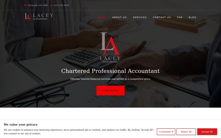 Screenshot of laceyaccounting.co.uk