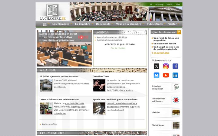 Screenshot of lachambre.be
