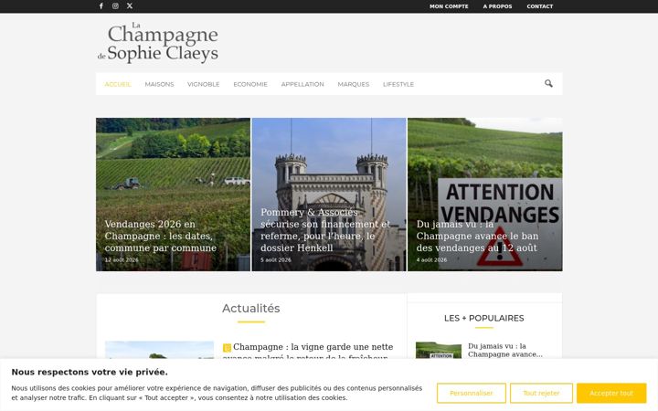 Screenshot of lachampagnedesophieclaeys.fr