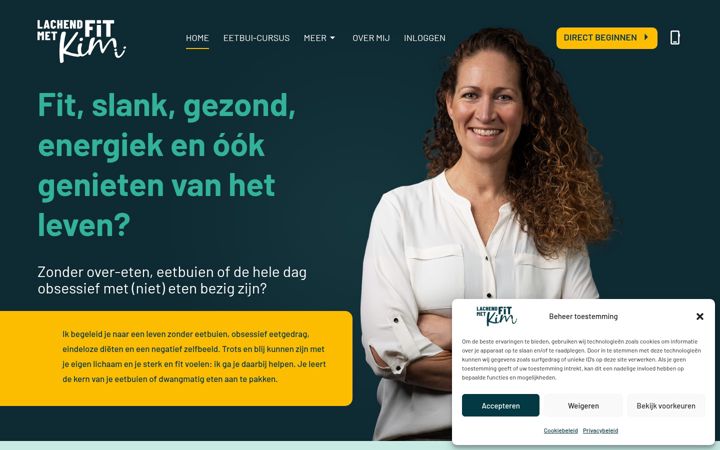 Screenshot of lachendfitmetkim.nl