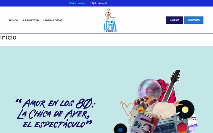 Screenshot of lachicadeayerelmusical.es