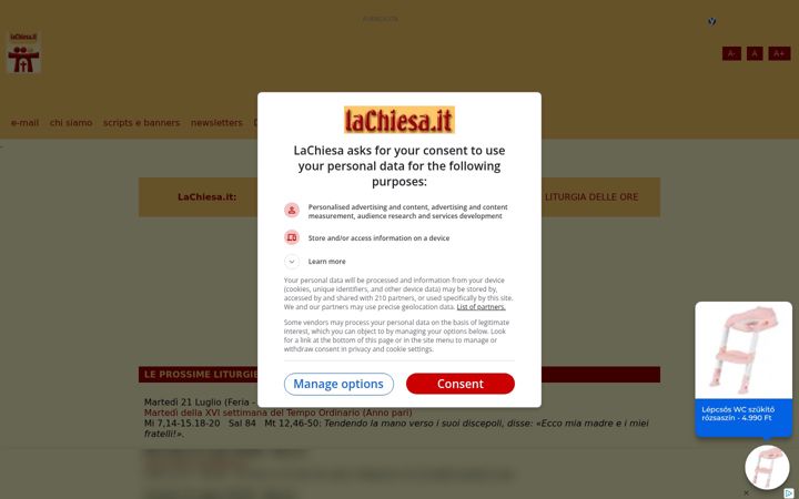 Screenshot of lachiesa.it