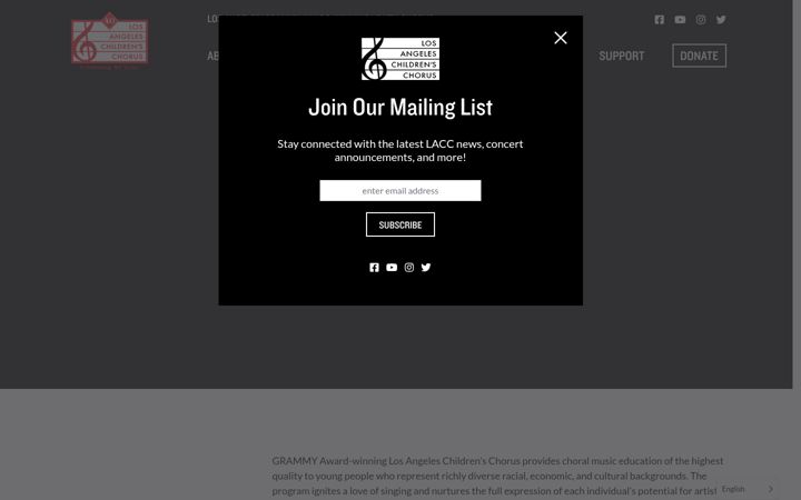 Screenshot of lachildrenschorus.org