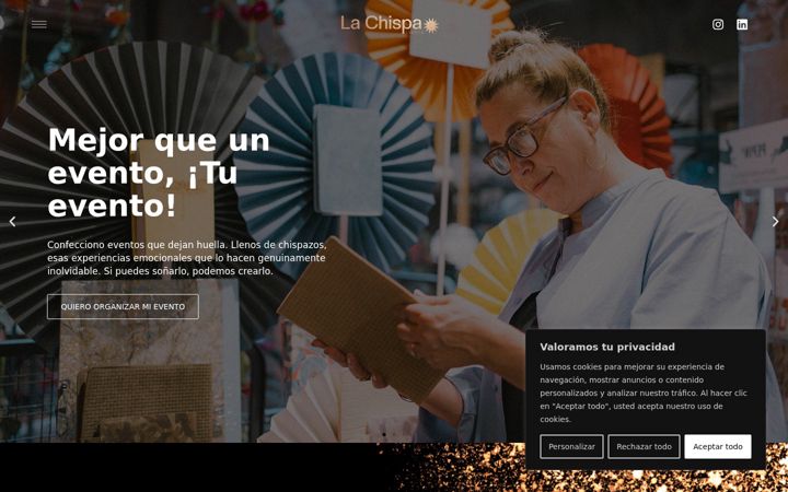 Screenshot of lachispaevents.es