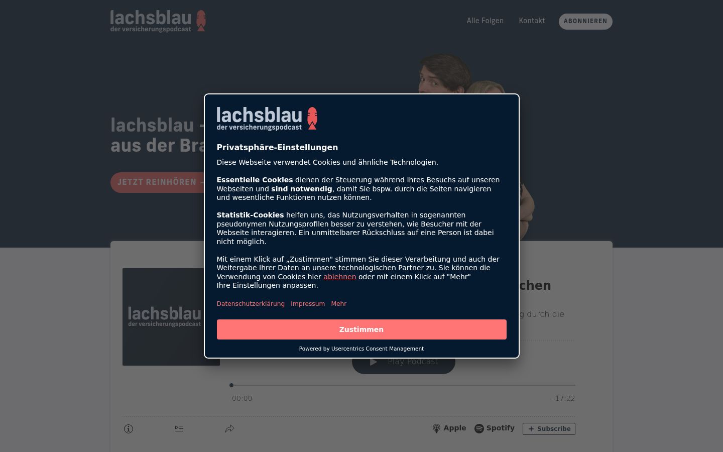 Capture d'écran de la bannière de consentement affichée avant toute interaction
