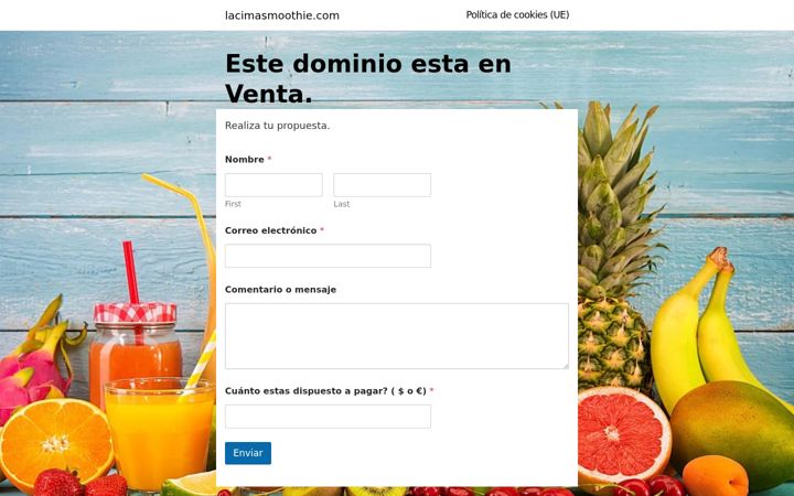 Screenshot of lacimasmoothie.com