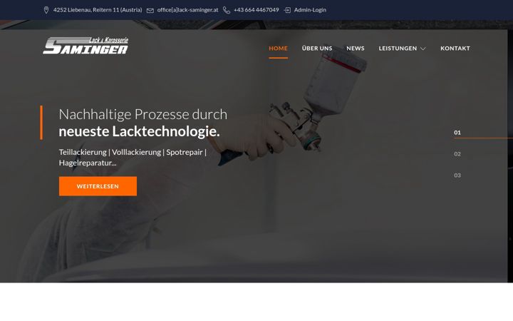 Screenshot of lack-saminger.at