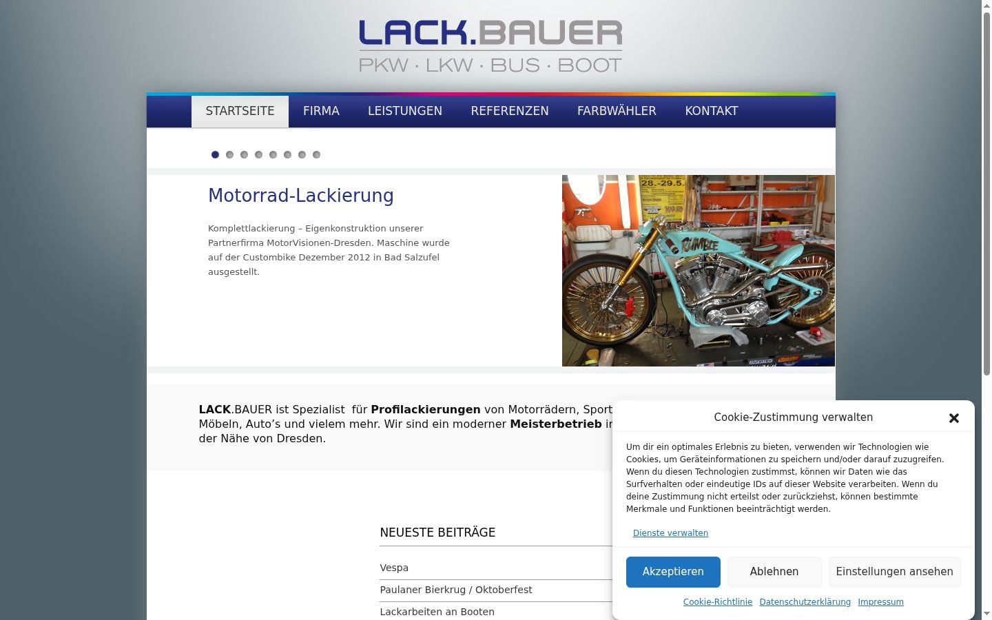 Screenshot del banner di consenso mostrato prima di qualsiasi interazione
