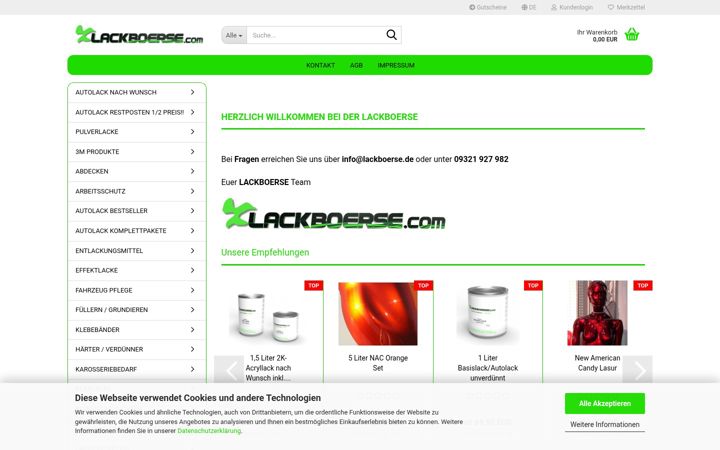 Screenshot of lackboerse.de