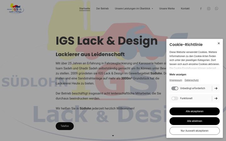Screenshot of lackdesign-igs.de