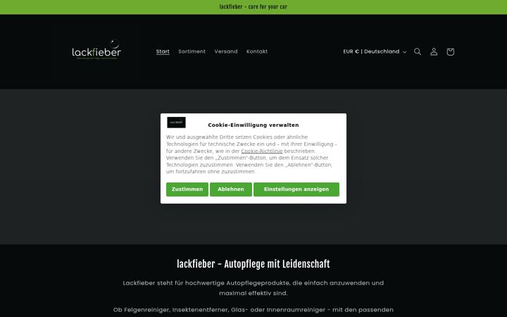 Screenshot of lackfieber.de