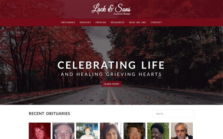 Screenshot of lackfuneralhome.com