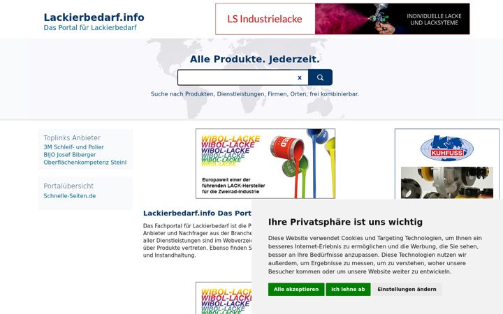Screenshot of lackierbedarf.info