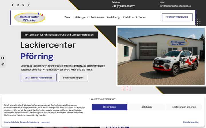Screenshot of lackiercenter-pfoerring.de