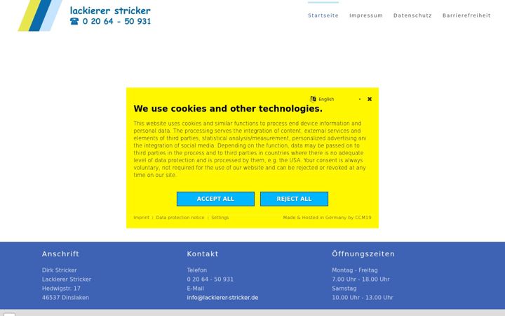 Screenshot of lackierer-stricker.de