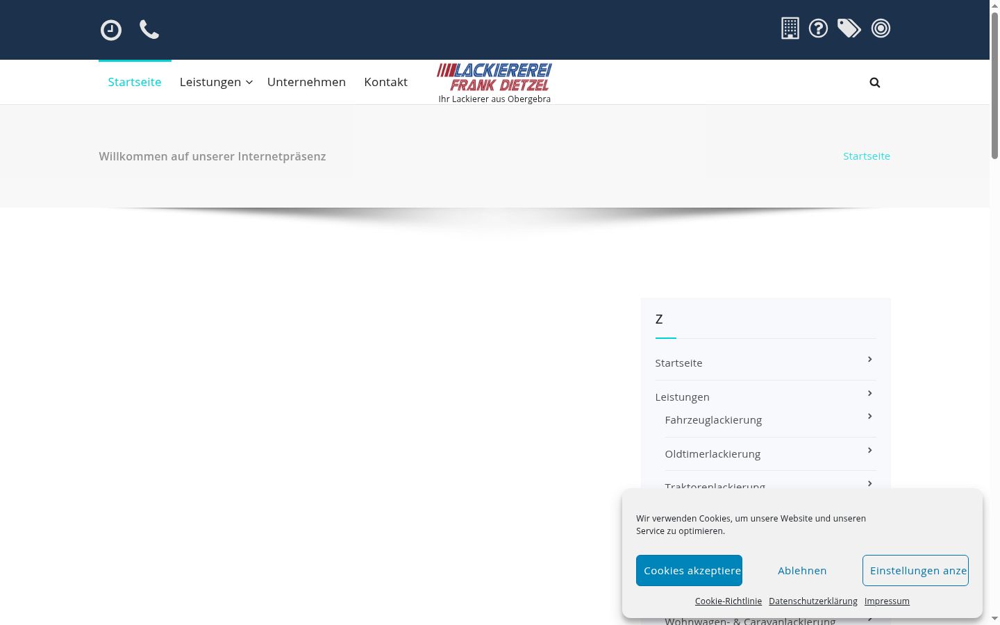 Screenshot des Einwilligungsbanners vor jeglicher Interaktion