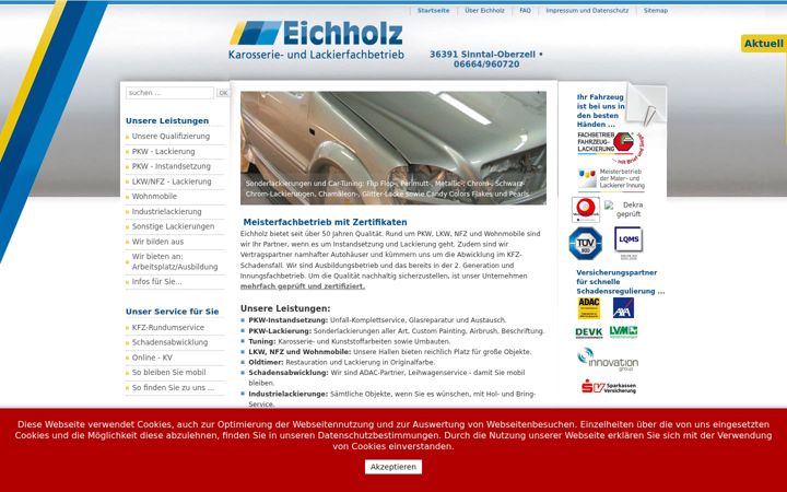 Screenshot of lackiererei-eichholz.de