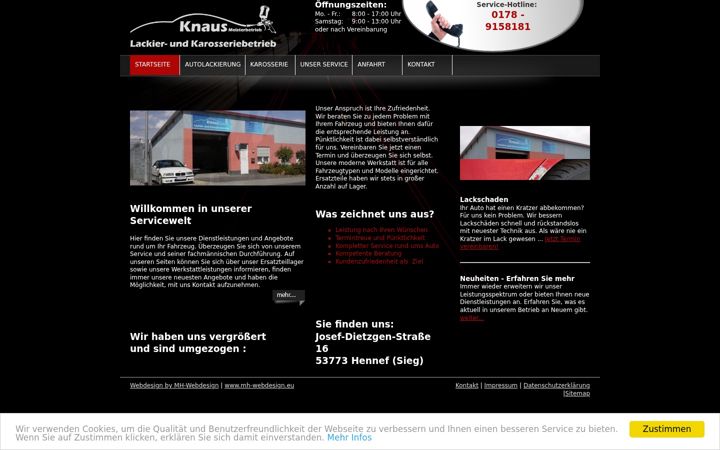 Screenshot of lackiererei-knaus.de