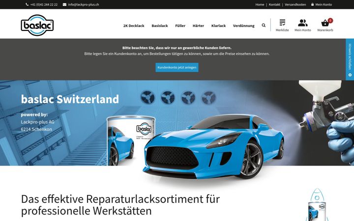 Screenshot of lackpro-plus.ch