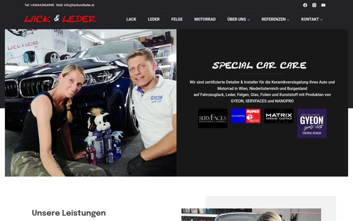 Screenshot of lackundleder.at