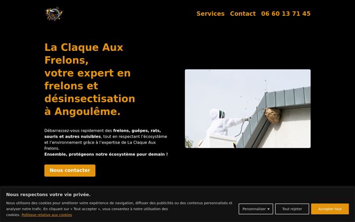 Screenshot of laclaqueauxfrelons.com