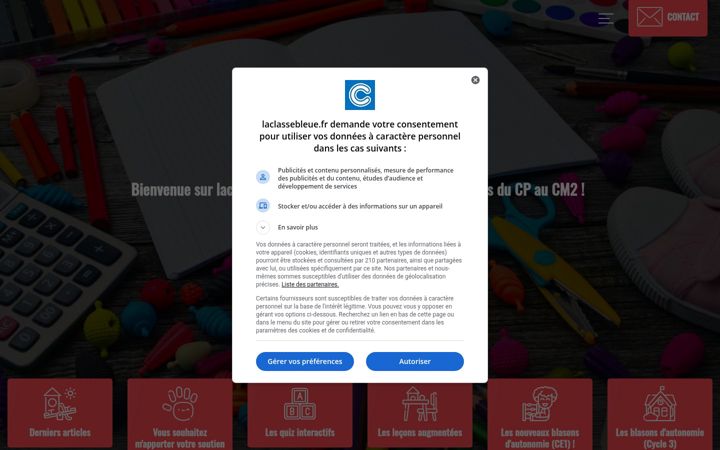 Screenshot of laclassebleue.fr