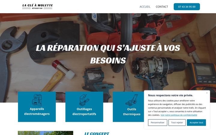 Screenshot of lacleamolette-reparation.fr