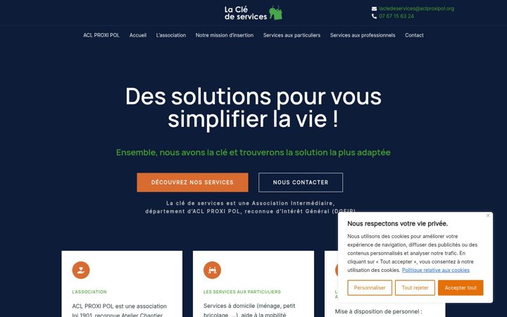 Screenshot of lacledeservices.fr