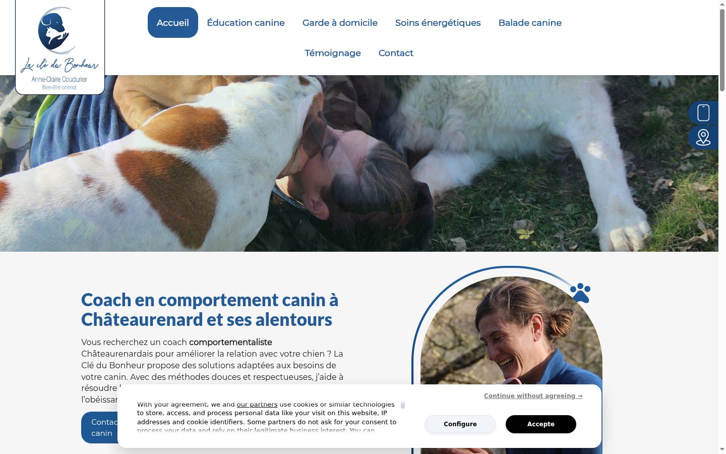 Screenshot del banner di consenso mostrato prima di qualsiasi interazione