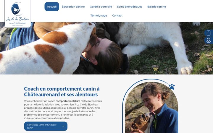 Screenshot of lacledubonheur-animaux.com